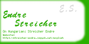endre streicher business card